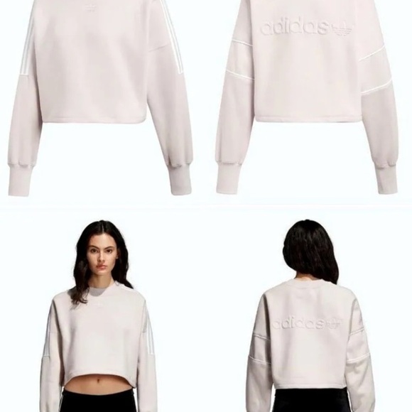 Adidas Original Women’s Cropped Sweatshirt in Ice Purple/Lilac Si… - Picture 5 of 11